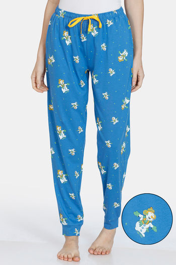 Buy Zivame Snowman Knit Cotton Pyjama - Vallarta Blue
